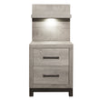 Zephyr Light Gray Nightstand with Wall Panel - 1577-4P* - Bien Home Furniture & Electronics