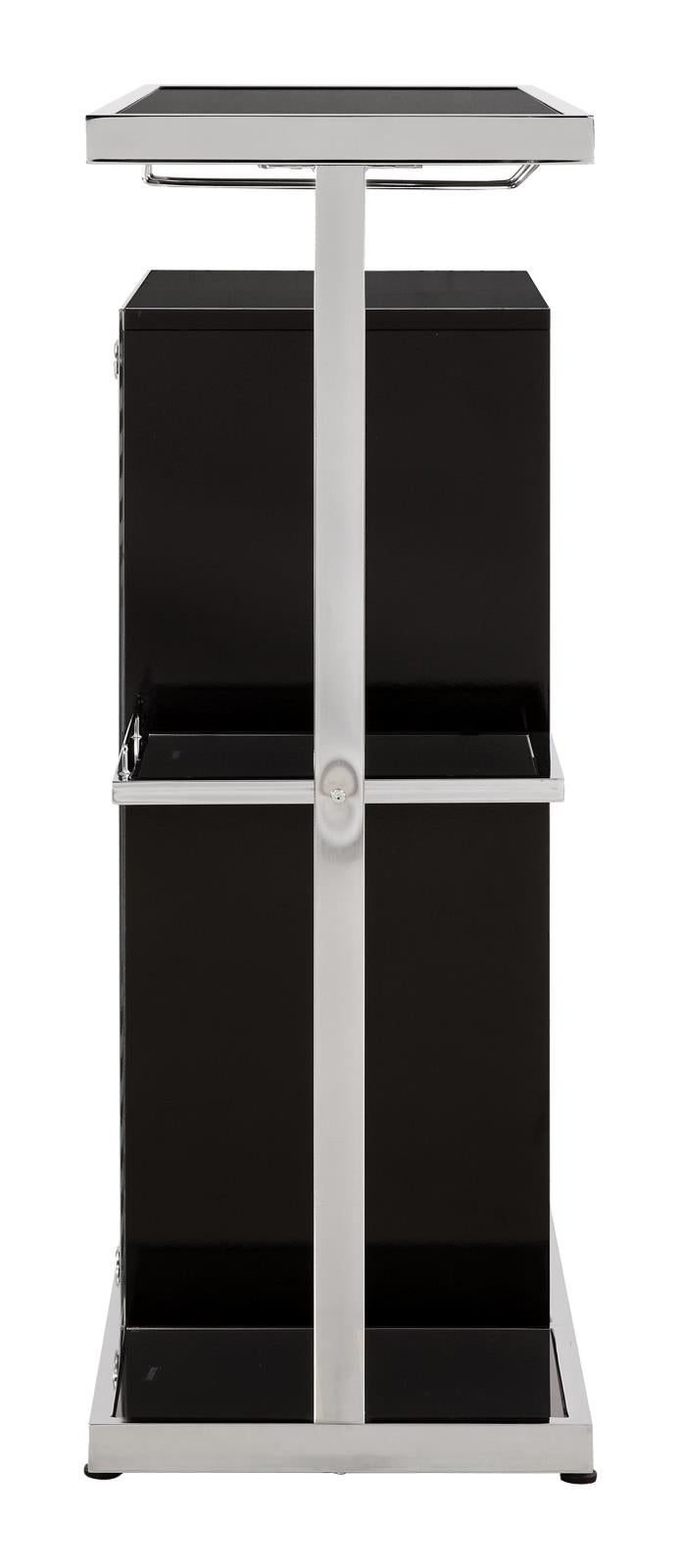 Zinnia Glossy Black/White 2-Tier Bar Unit - 130076 - Bien Home Furniture &amp; Electronics